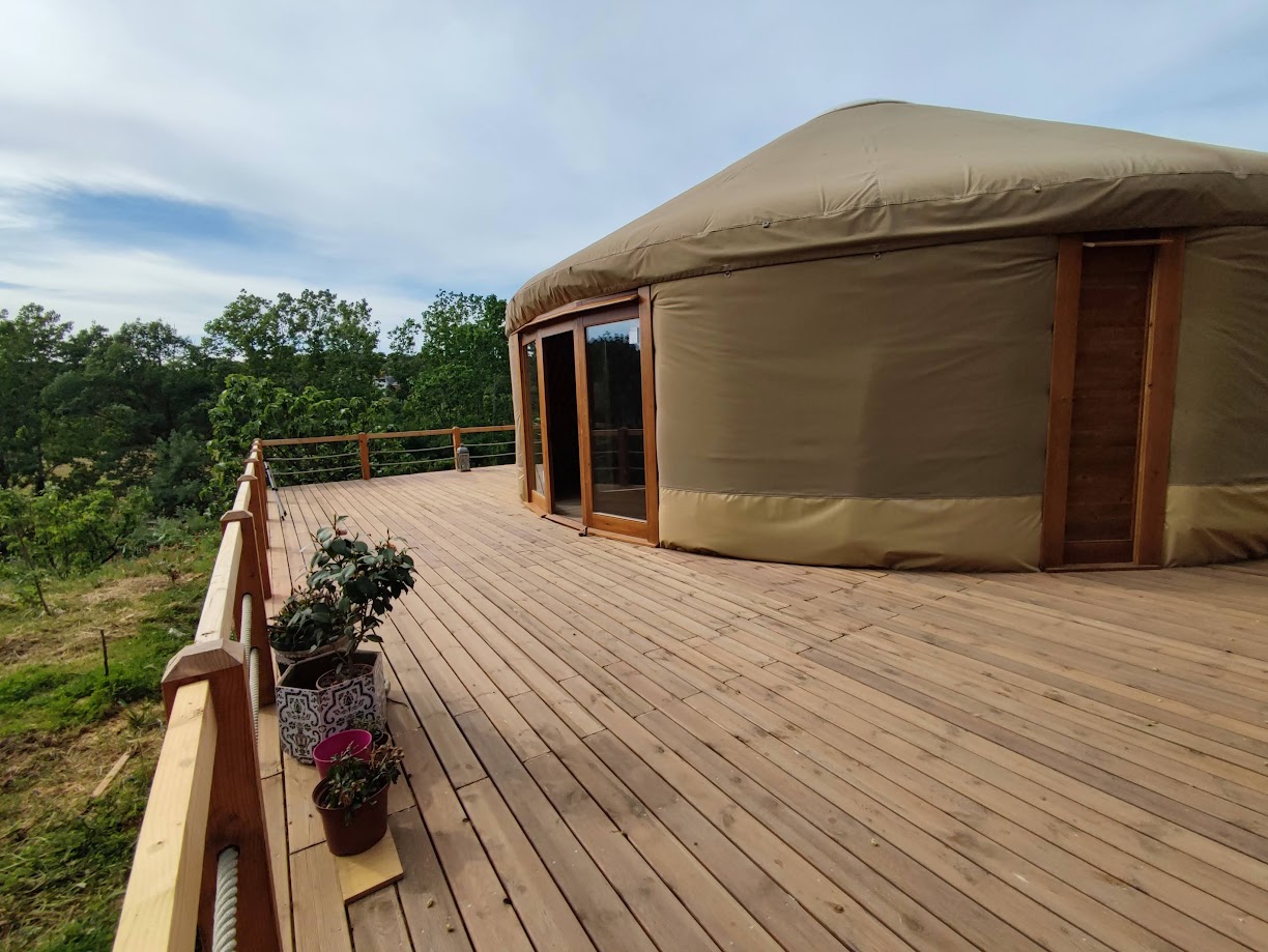 Estructura de madera de la yurta
